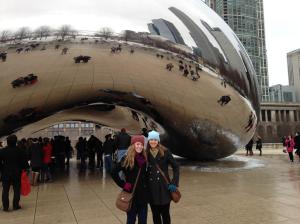 Madeline and I hanging out at Cloud Gate, aka the Bean. 